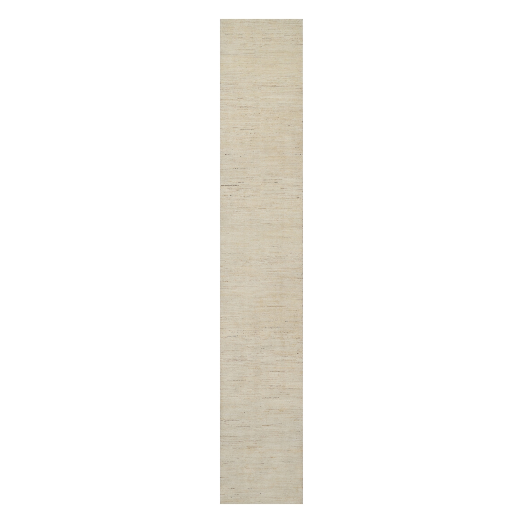 Bone White, Lori Buft Gabbeh, Modern, Plain Design, Thick and Plush, Pure Wool, Hand Knotted, XL Runner, Oriental Rug